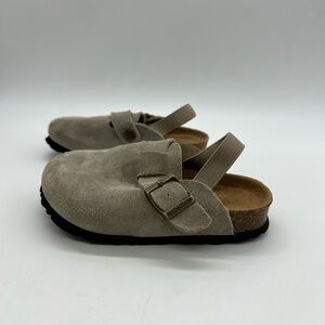Ruizustock Kids Beige Suede Buckle Mules Size 26 toddler